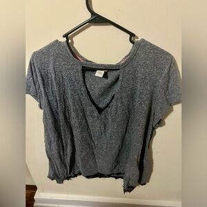 Clover + Scout brand Grey blouse with V opening (2XL)